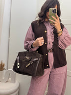 Ensemble velours rose poudré