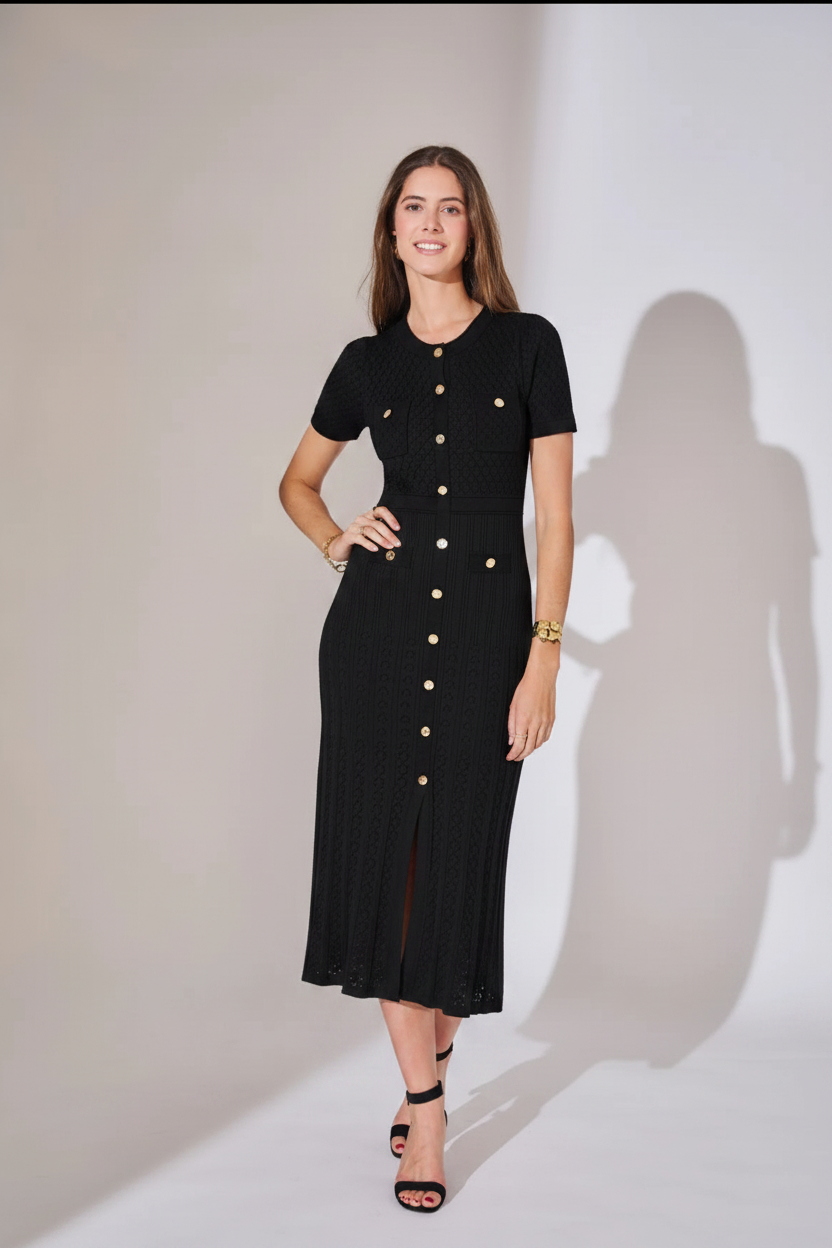 Robe Midi en Maille Tricotée