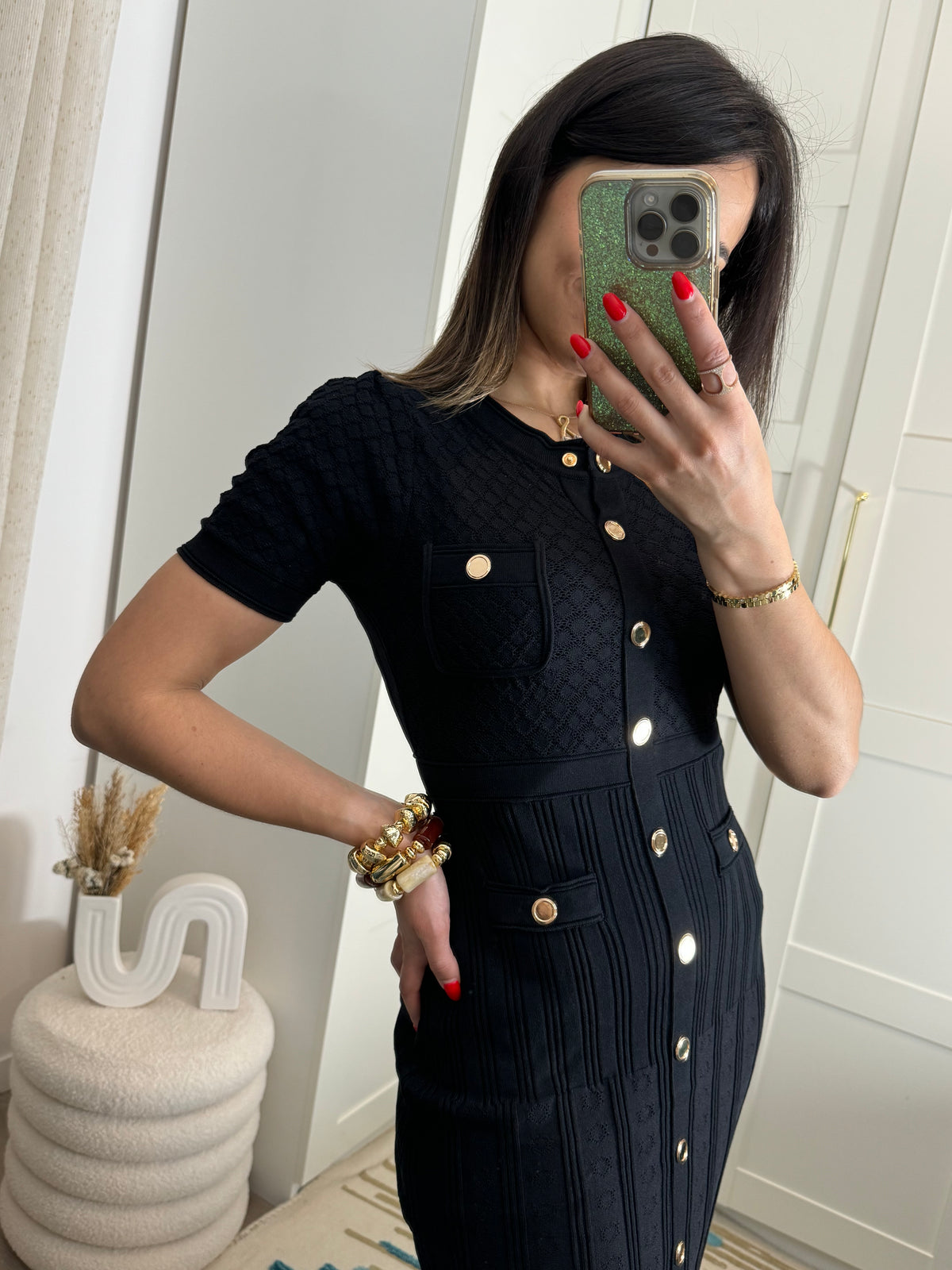 Robe Midi en Maille Tricotée