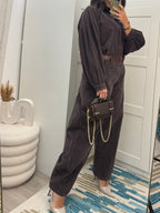 Ensemble velours chocolat