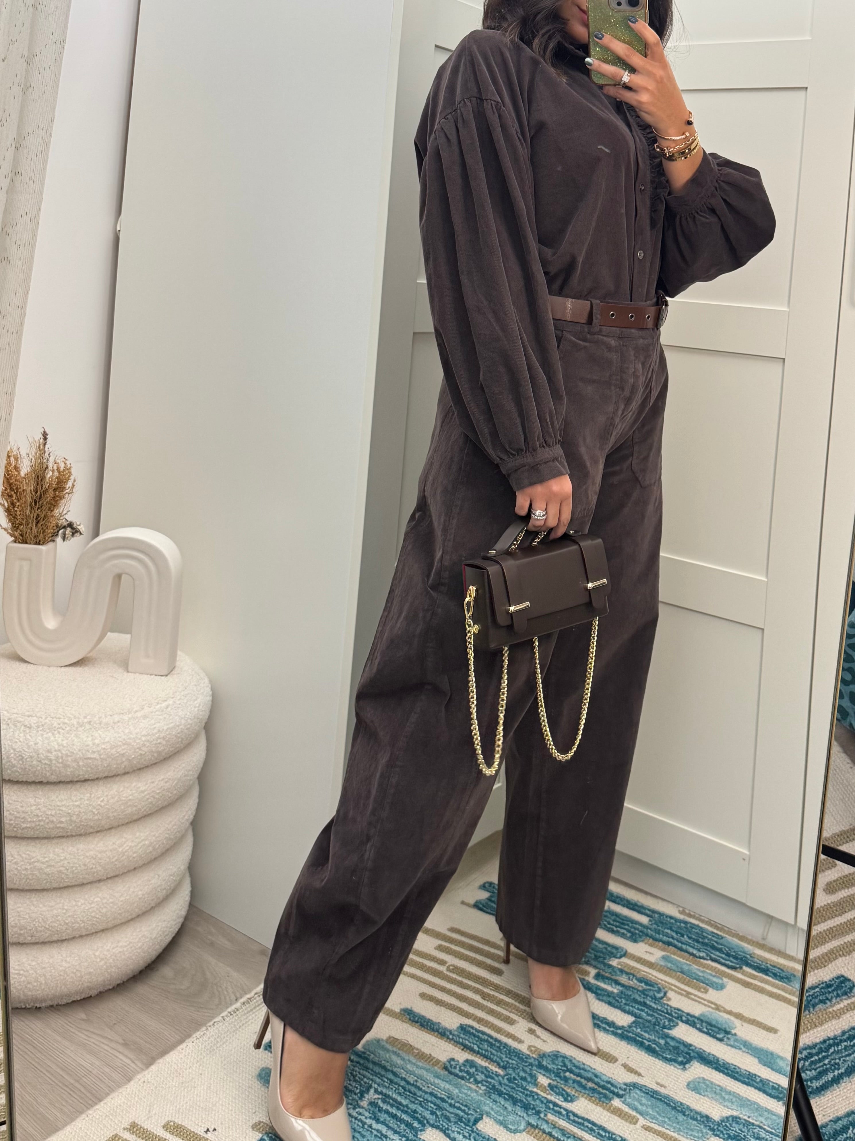 Ensemble velours chocolat