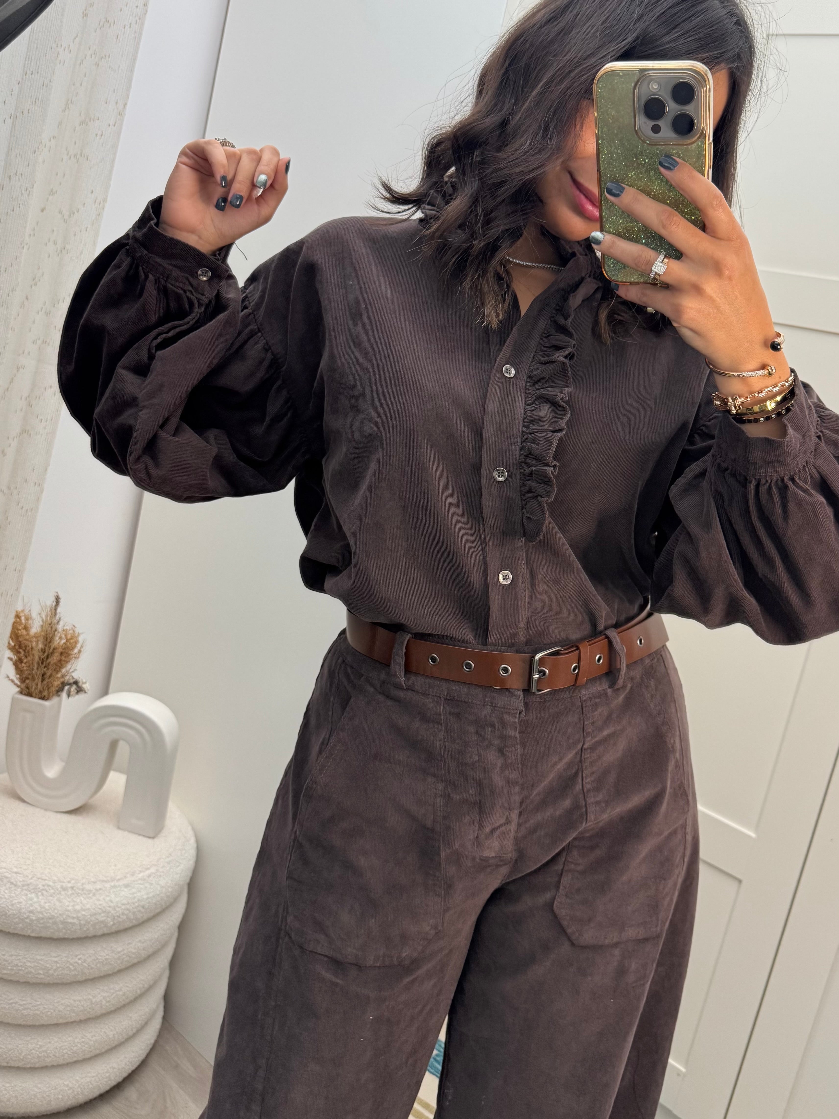 Ensemble velours chocolat