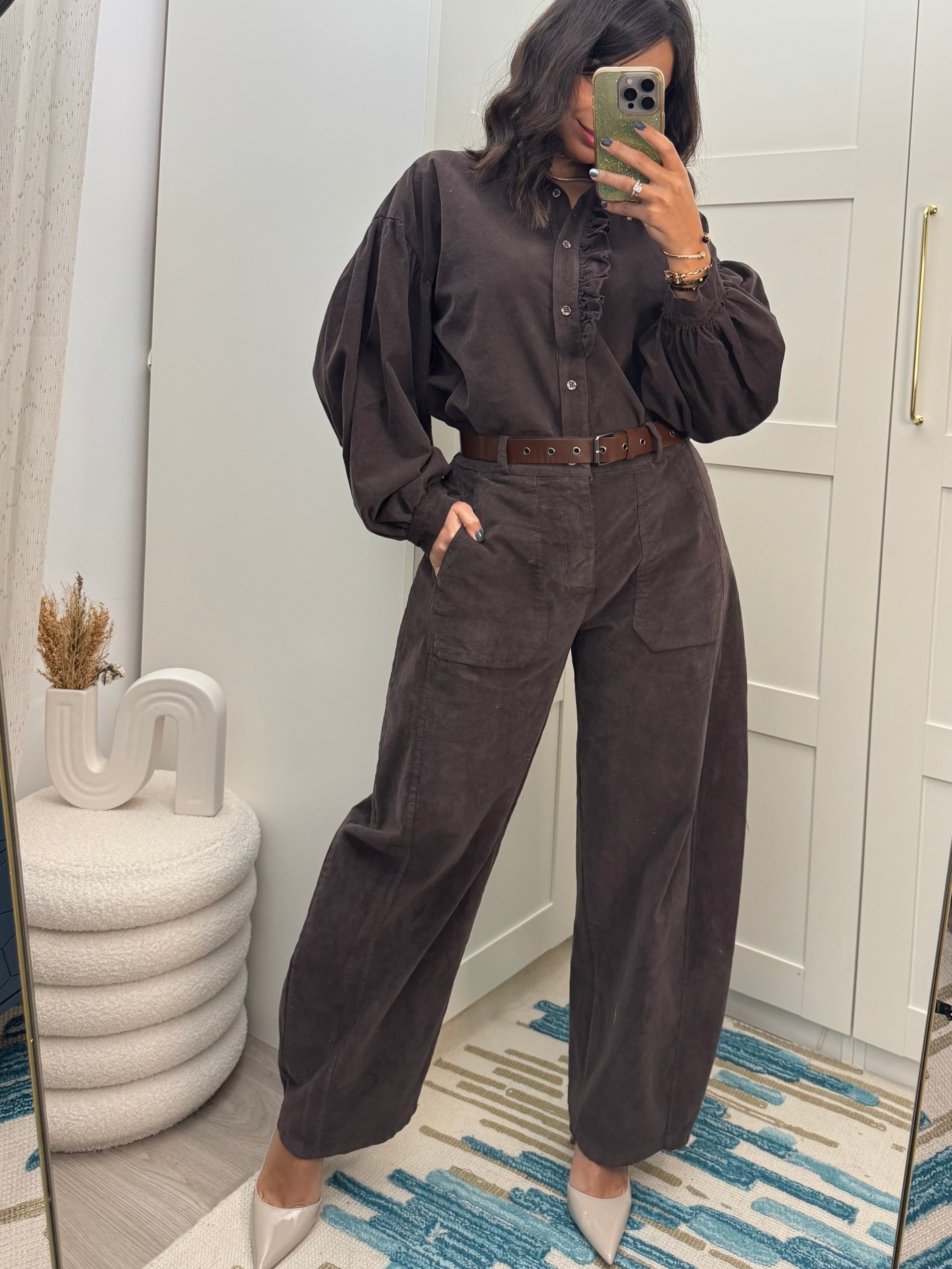 Ensemble velours chocolat