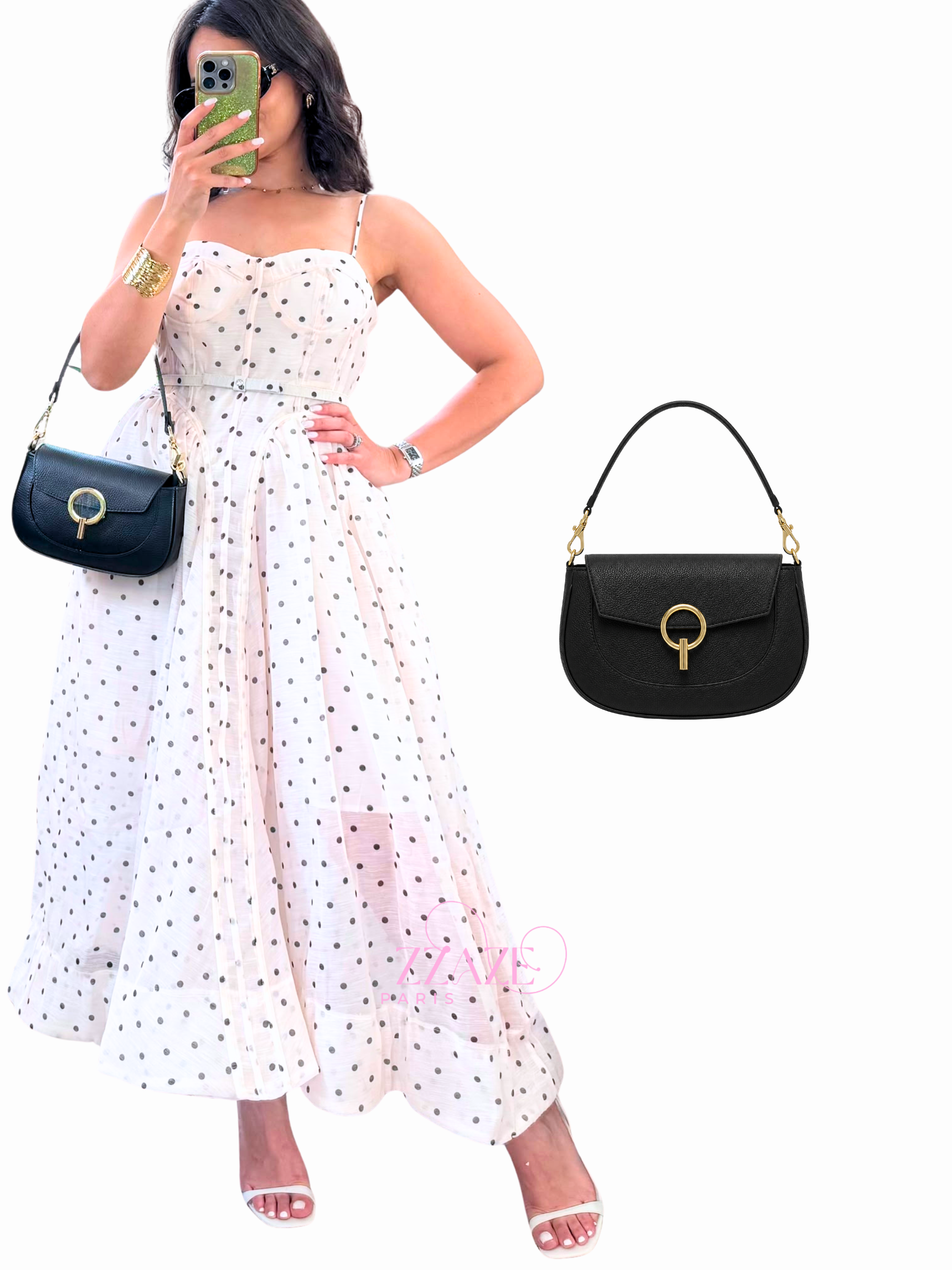 Petit Sac Demi Lune Pour Femmes - 100 % Cuir