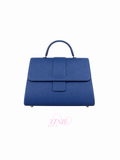 Sac à Main 100% en Cuir Bleu Roi avec Bandoulière Amovible
