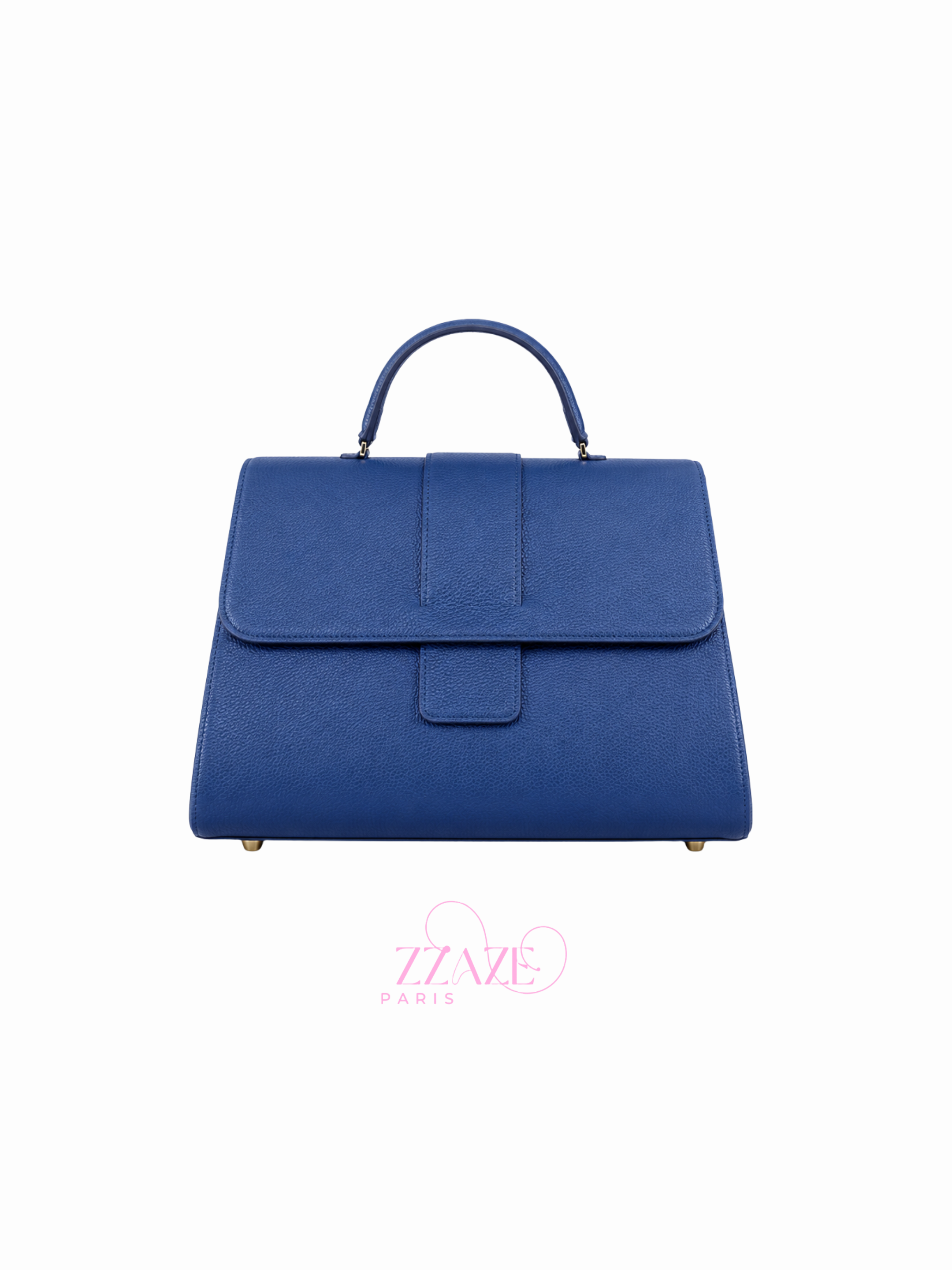 Sac à Main 100% en Cuir Bleu Roi avec Bandoulière Amovible
