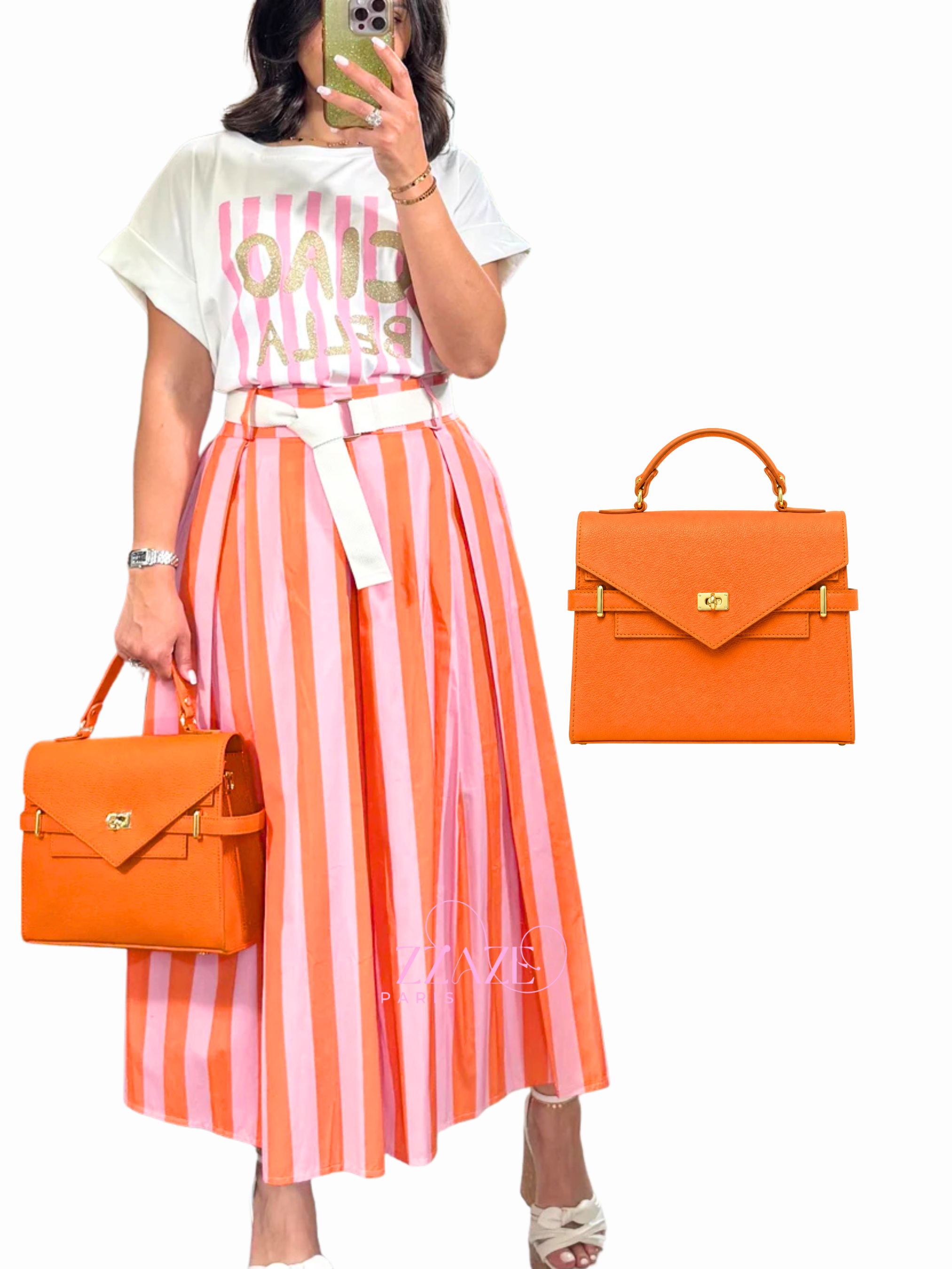 Sac à Main Trapèze 100% Cuir - Inspiré Hermès Kelly Bag
